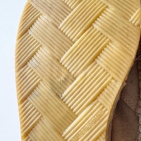 Fabiolas Women's Espadrille Slip On Platform Flats Size 40 9.5 Gray Taupe Suede - Picture 10 of 15